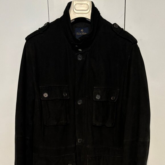 $950 Brooks Brothers Black Suede Field Jacket - Medium - Picture 6 of 16
